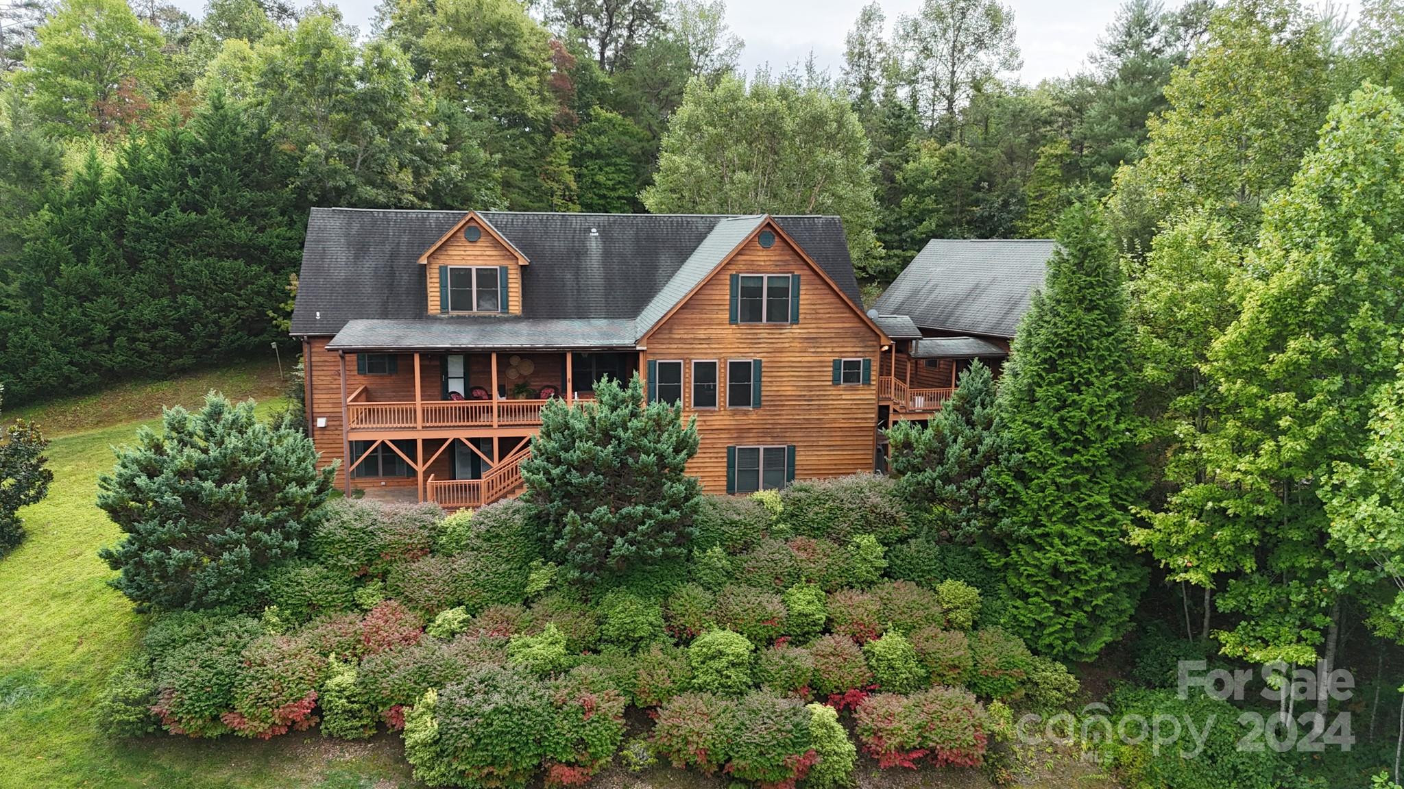 an aerial view of a house