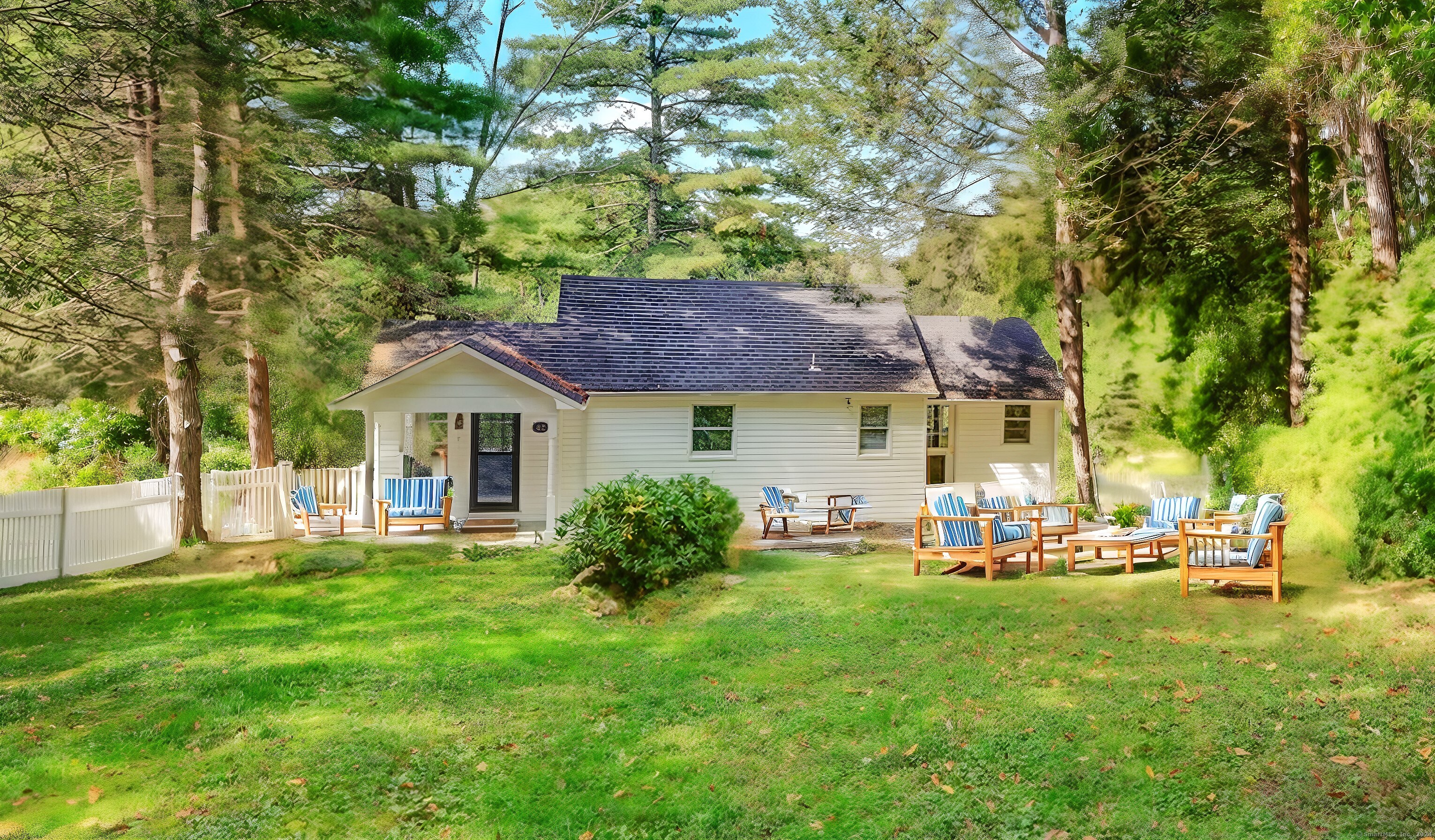 a front view of house with garden