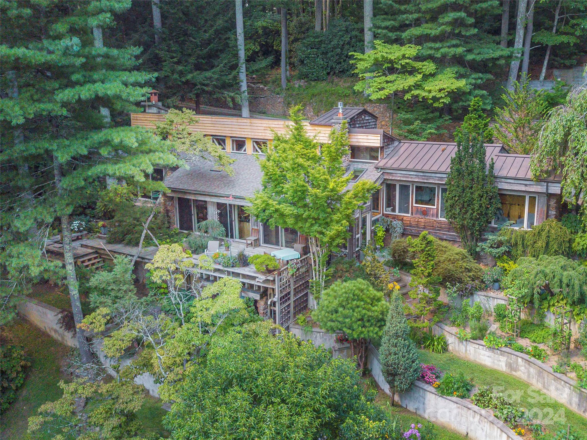 a house view with a garden space