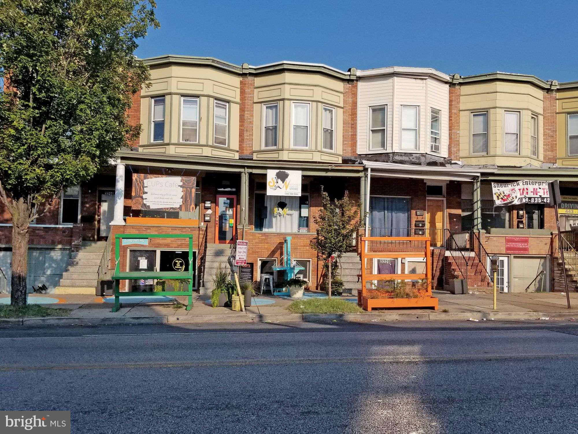 a front view of multi story residential apartment building