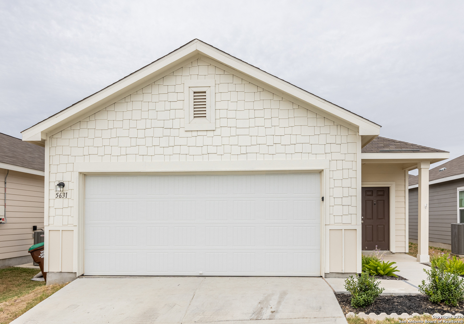 a front view of a house