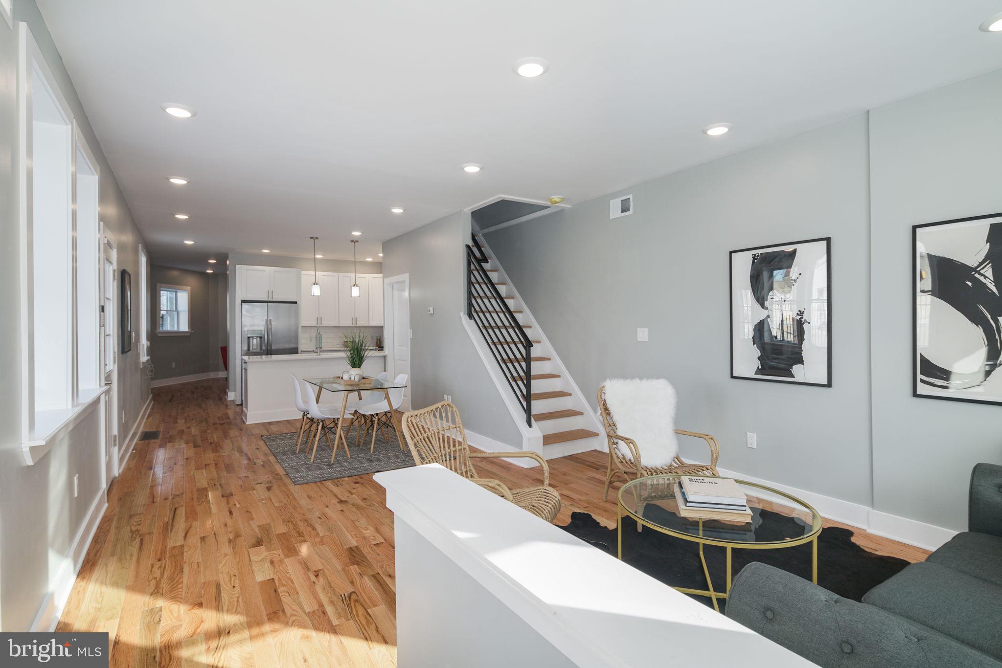 a living room with furniture