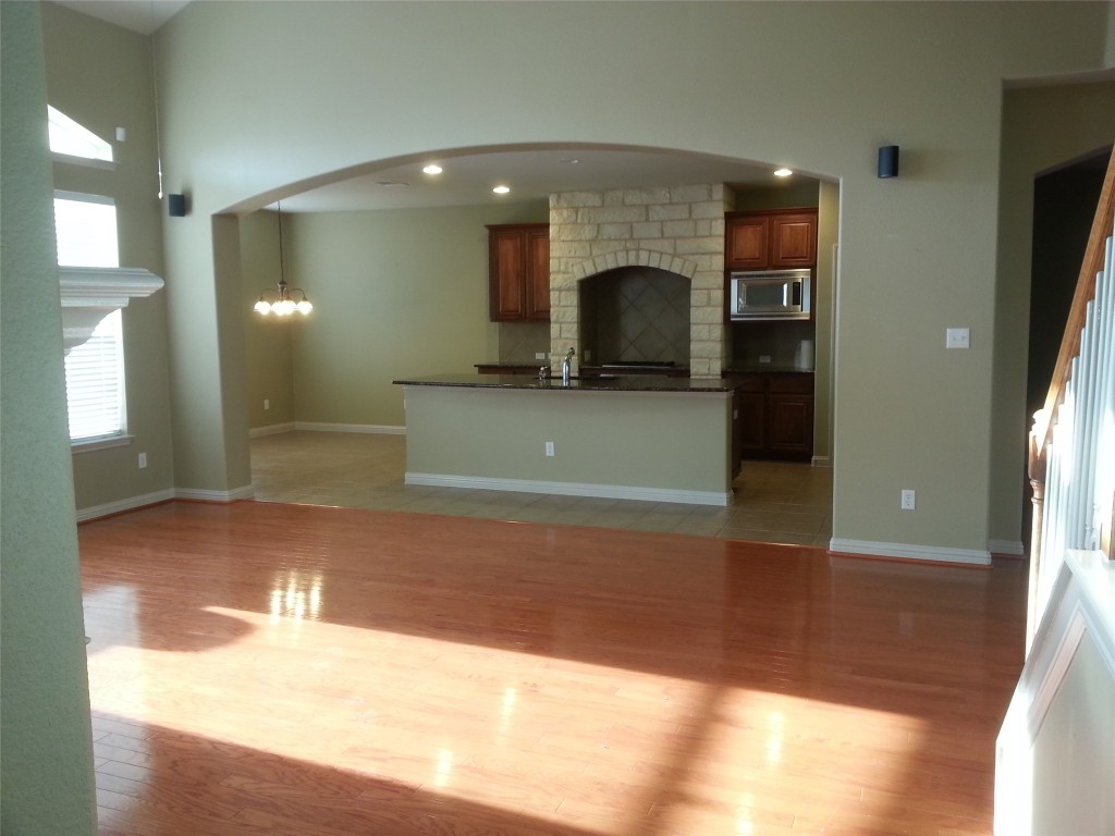 a view of kitchen and front door