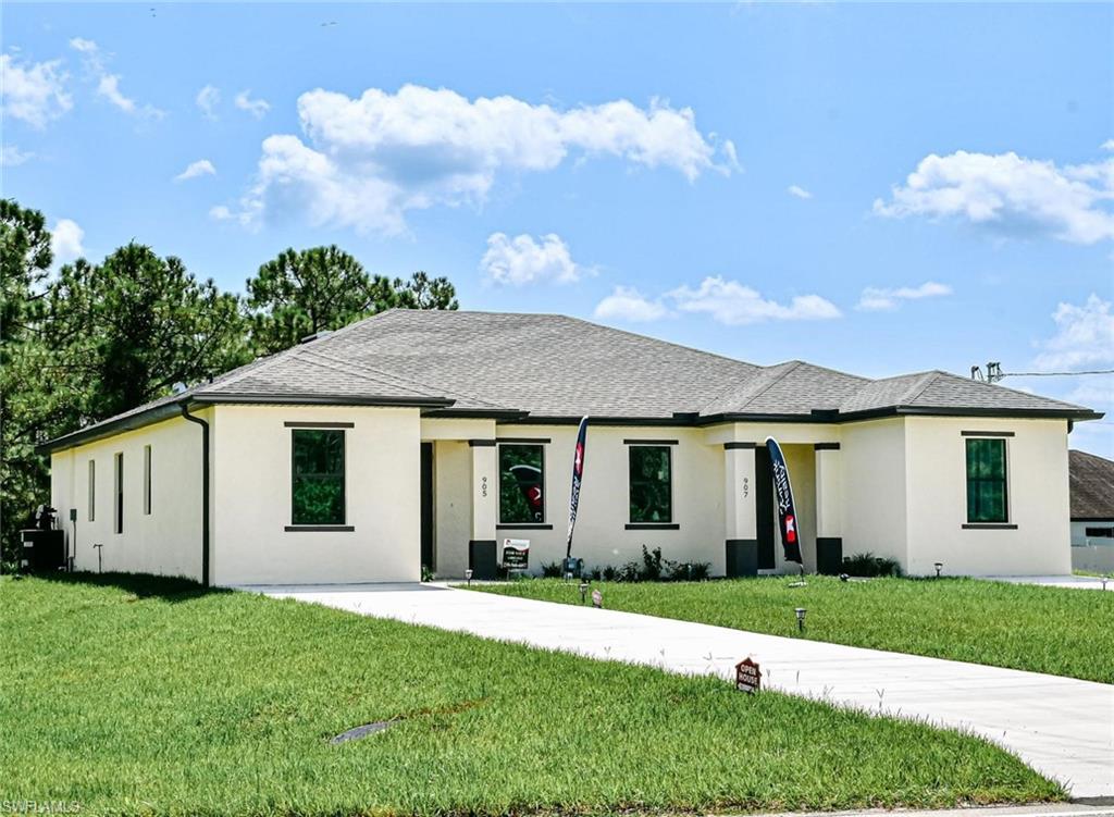 View of front of home with a front yard