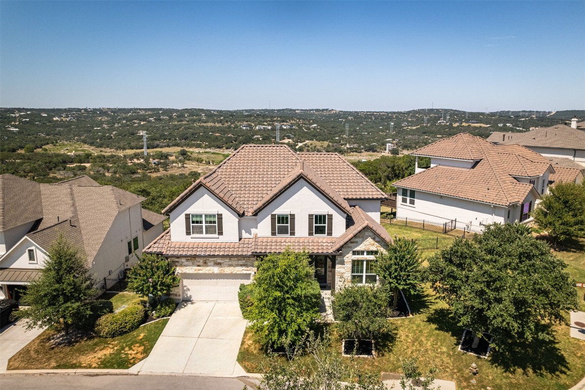 an aerial view of multiple house