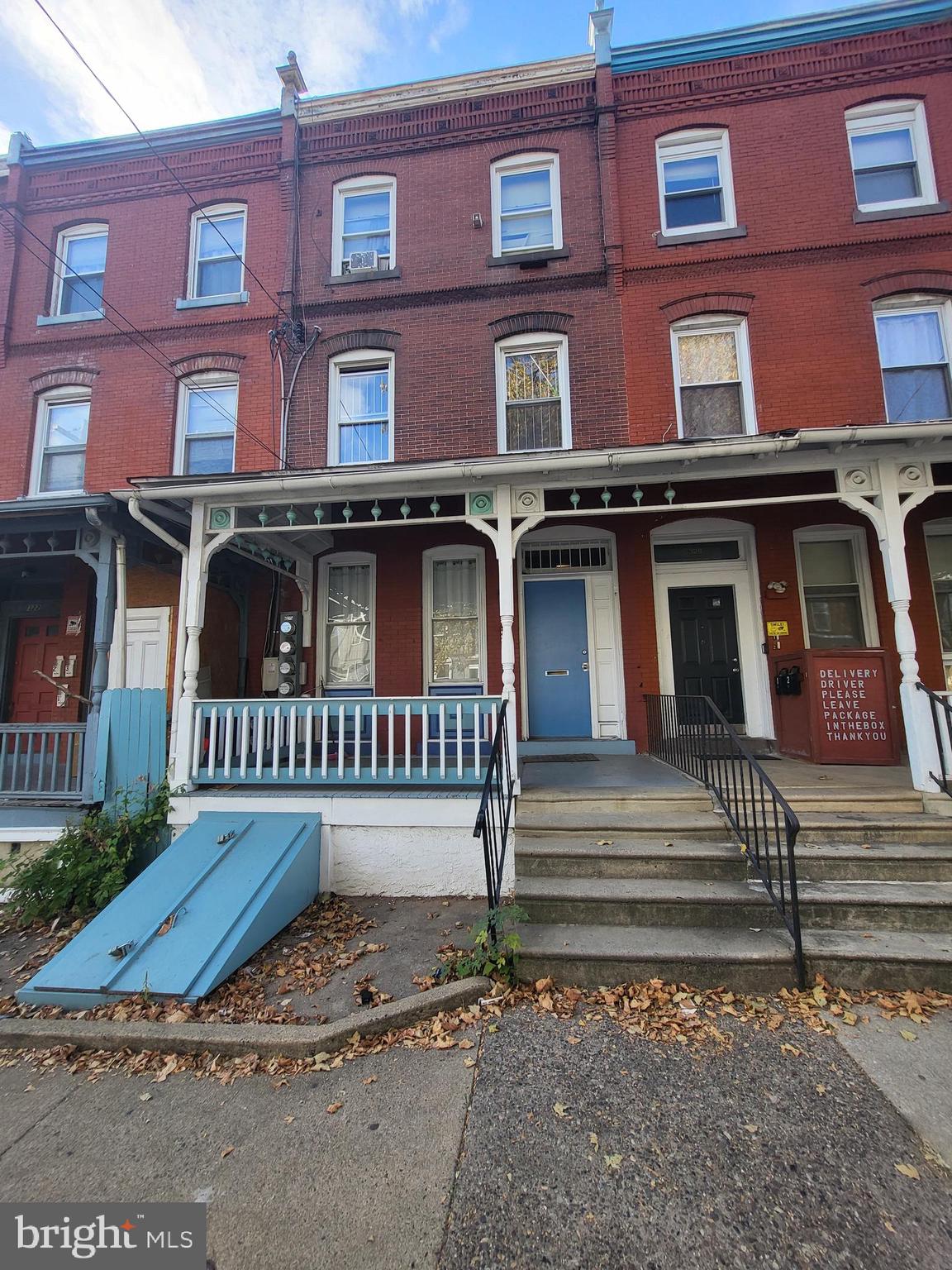 a view of a brick building