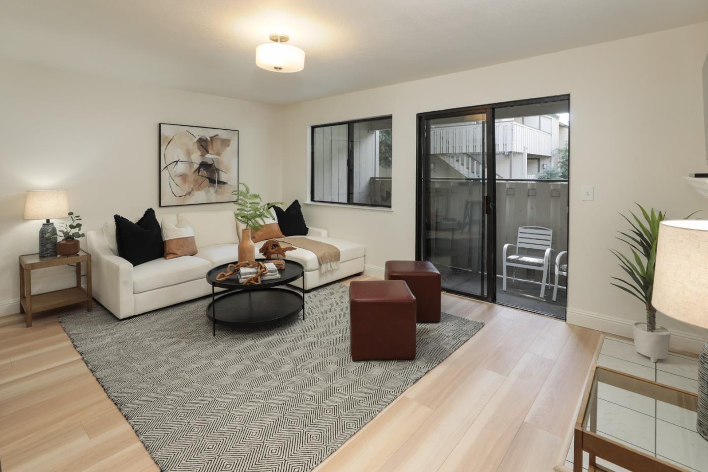 a living room with furniture