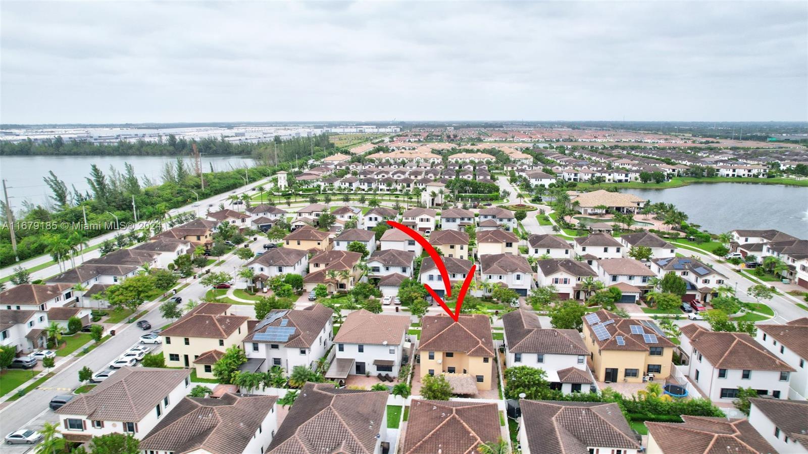 an aerial view of a city with lots of residential buildings