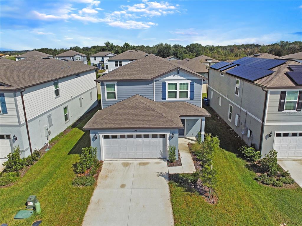 an aerial view of multiple houses