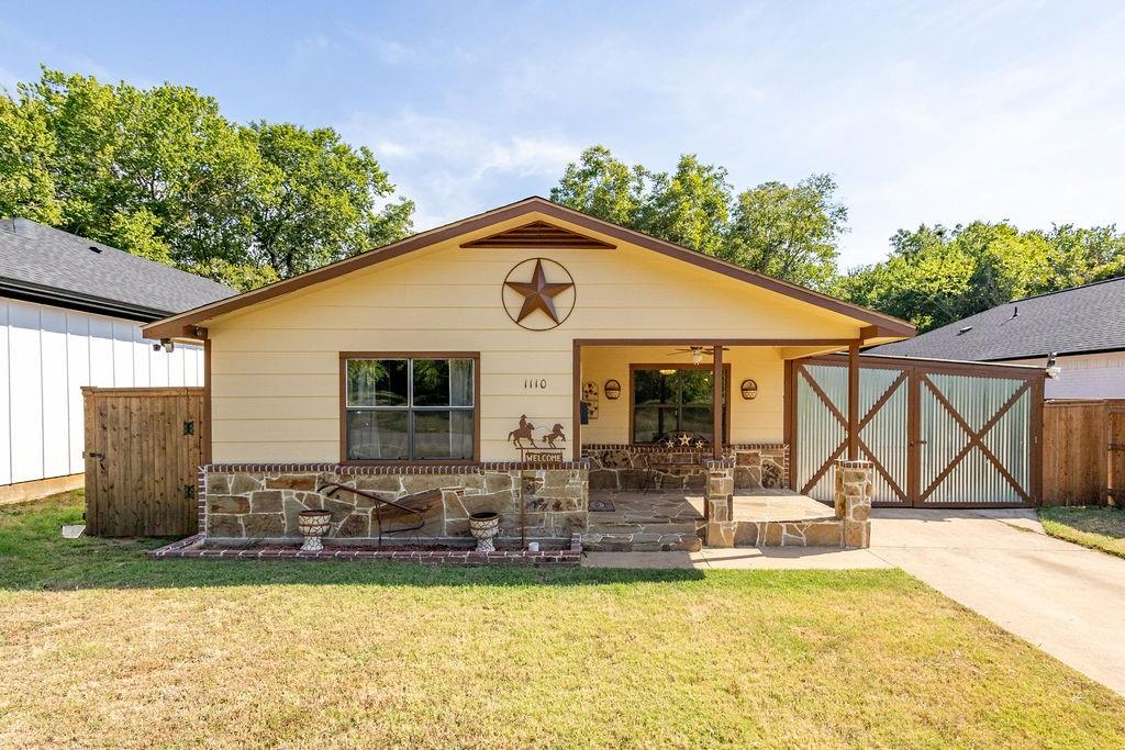 a view of a house with patio