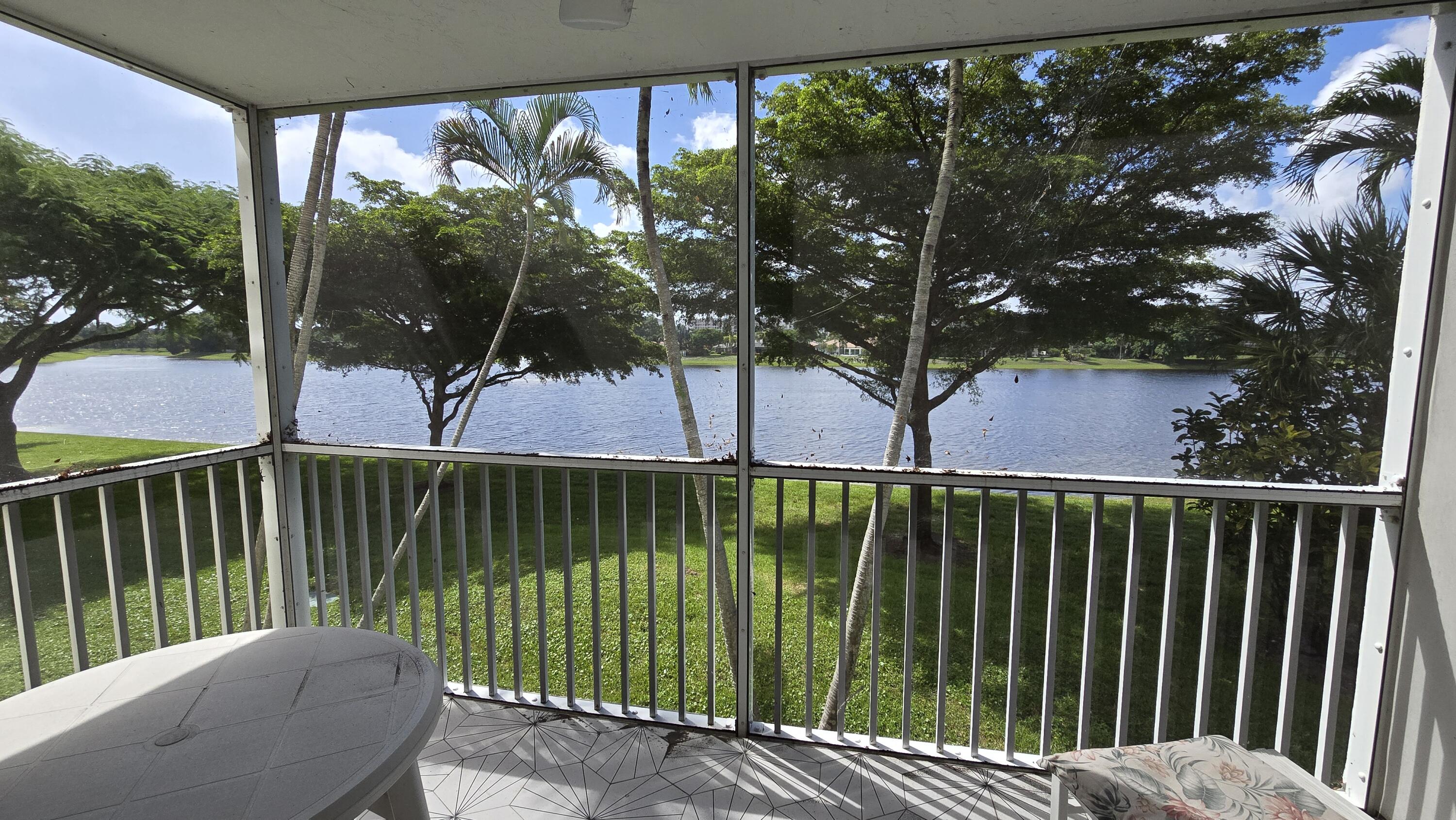 a balcony with street view