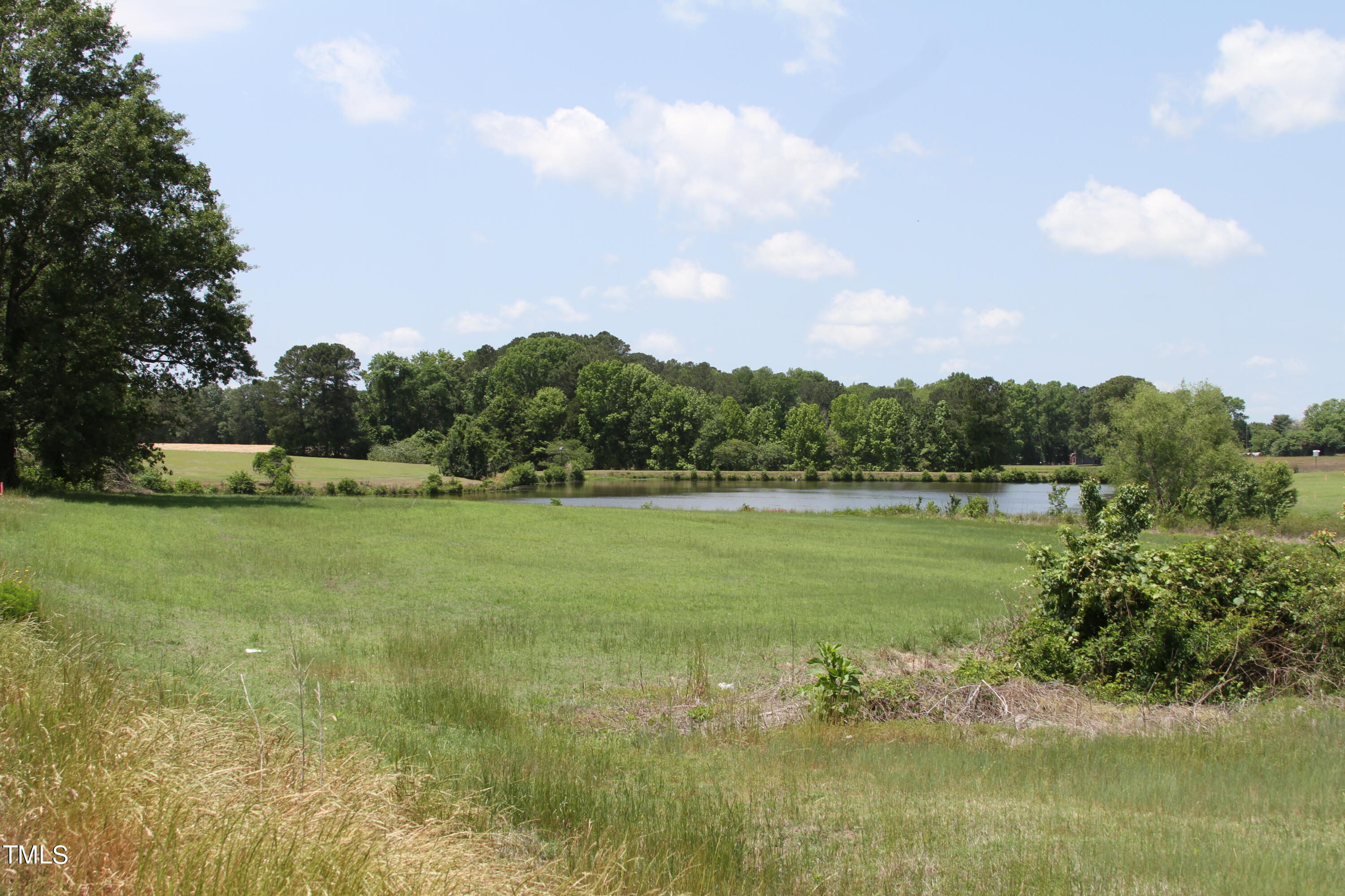 a view of a lake from a yard