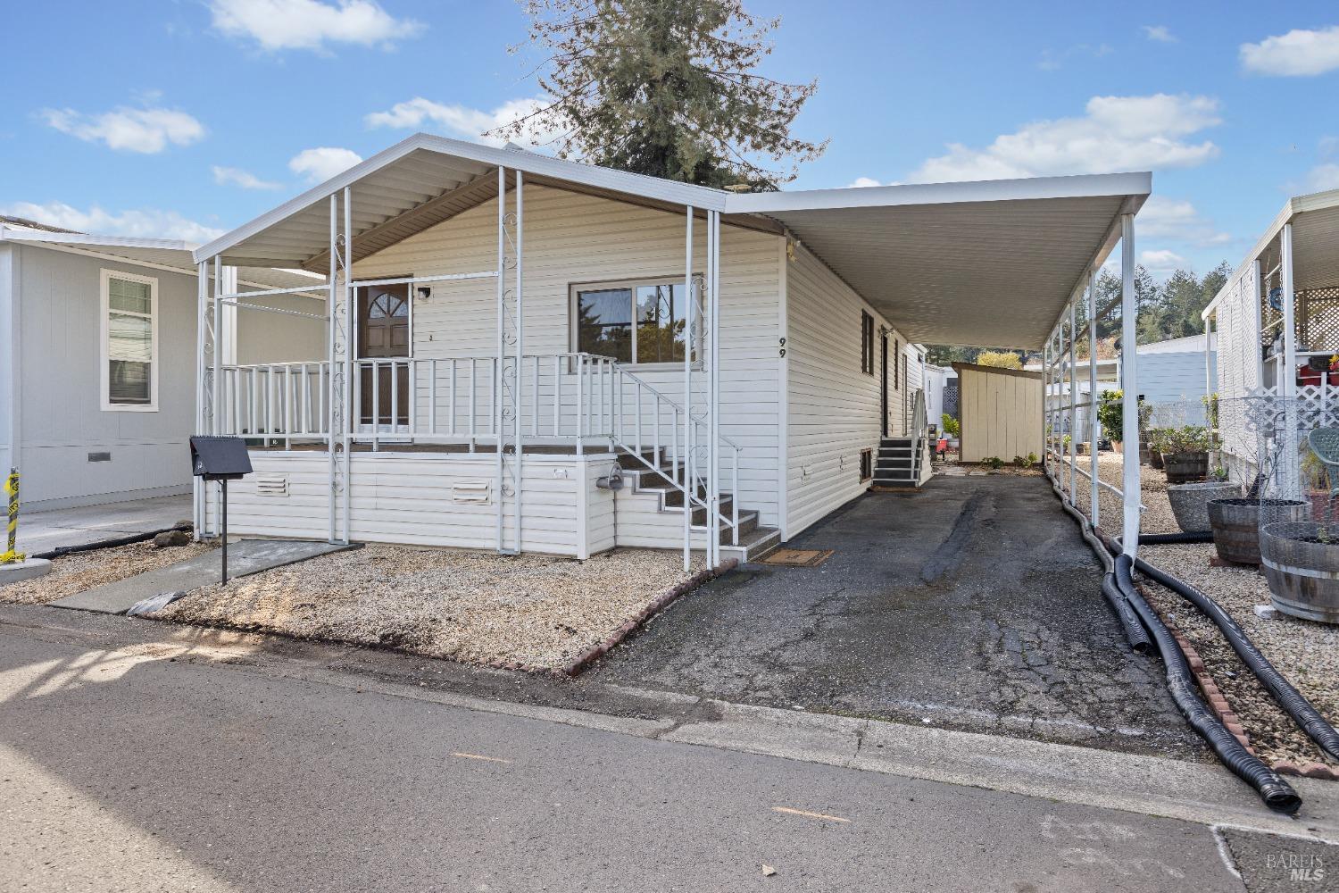 a view of a house with a patio