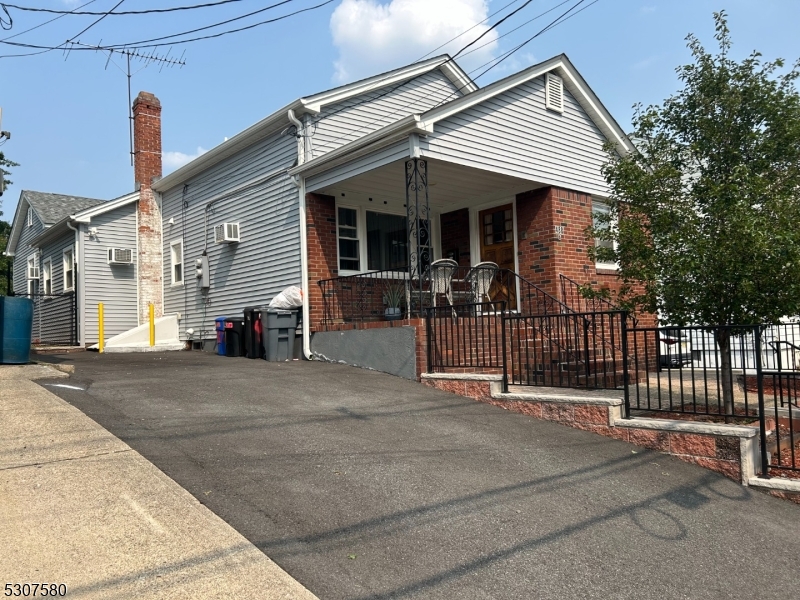 a front view of house with garage