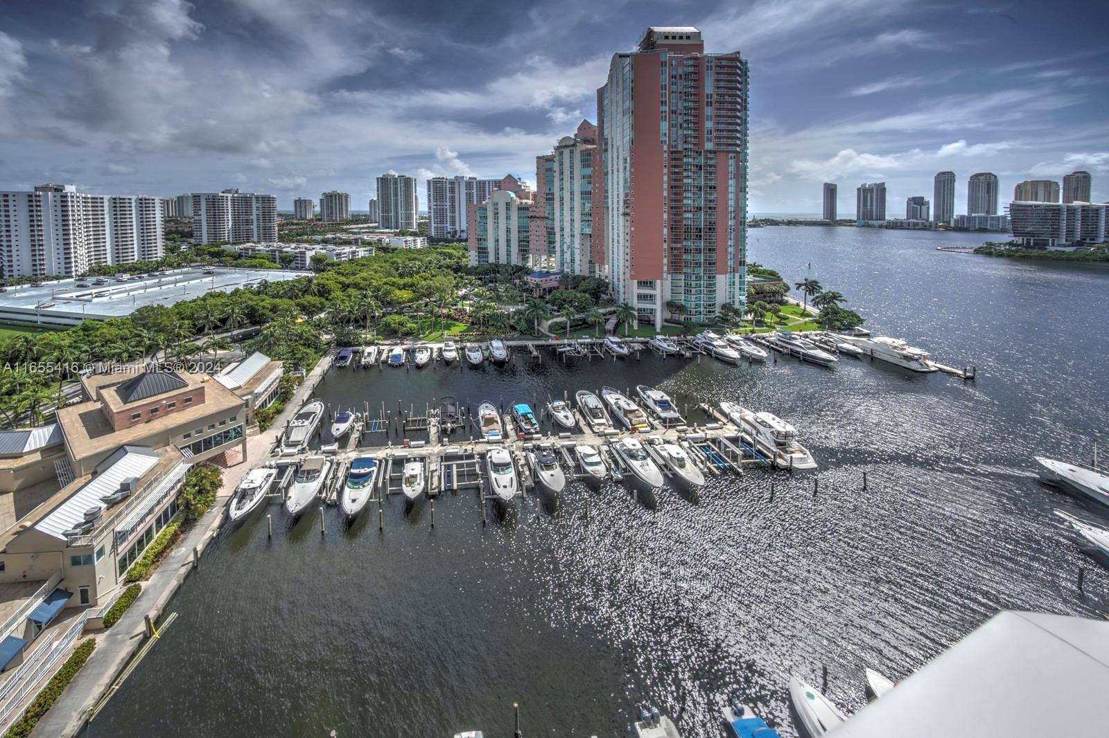 a view of a city with tall buildings