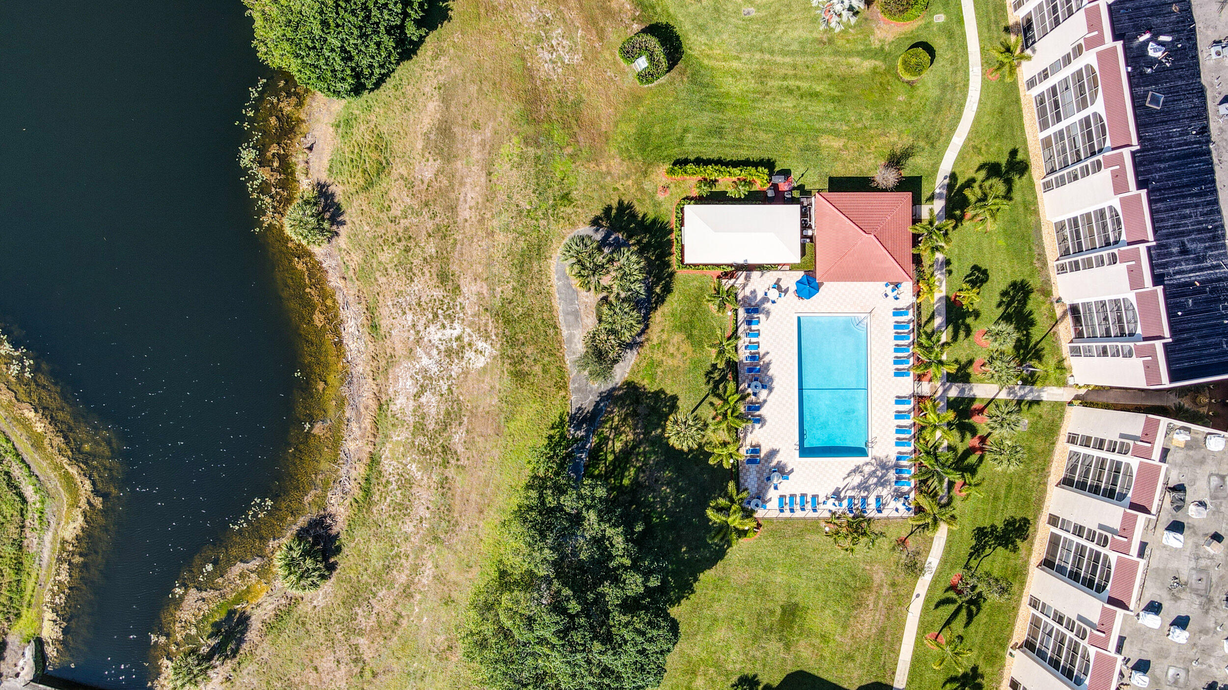 aerial view of residential houses with outdoor space