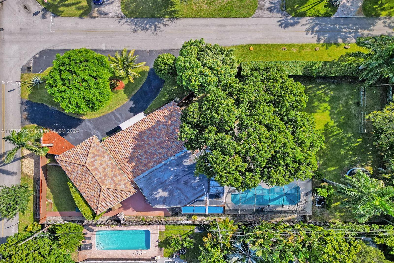 an aerial view of a house