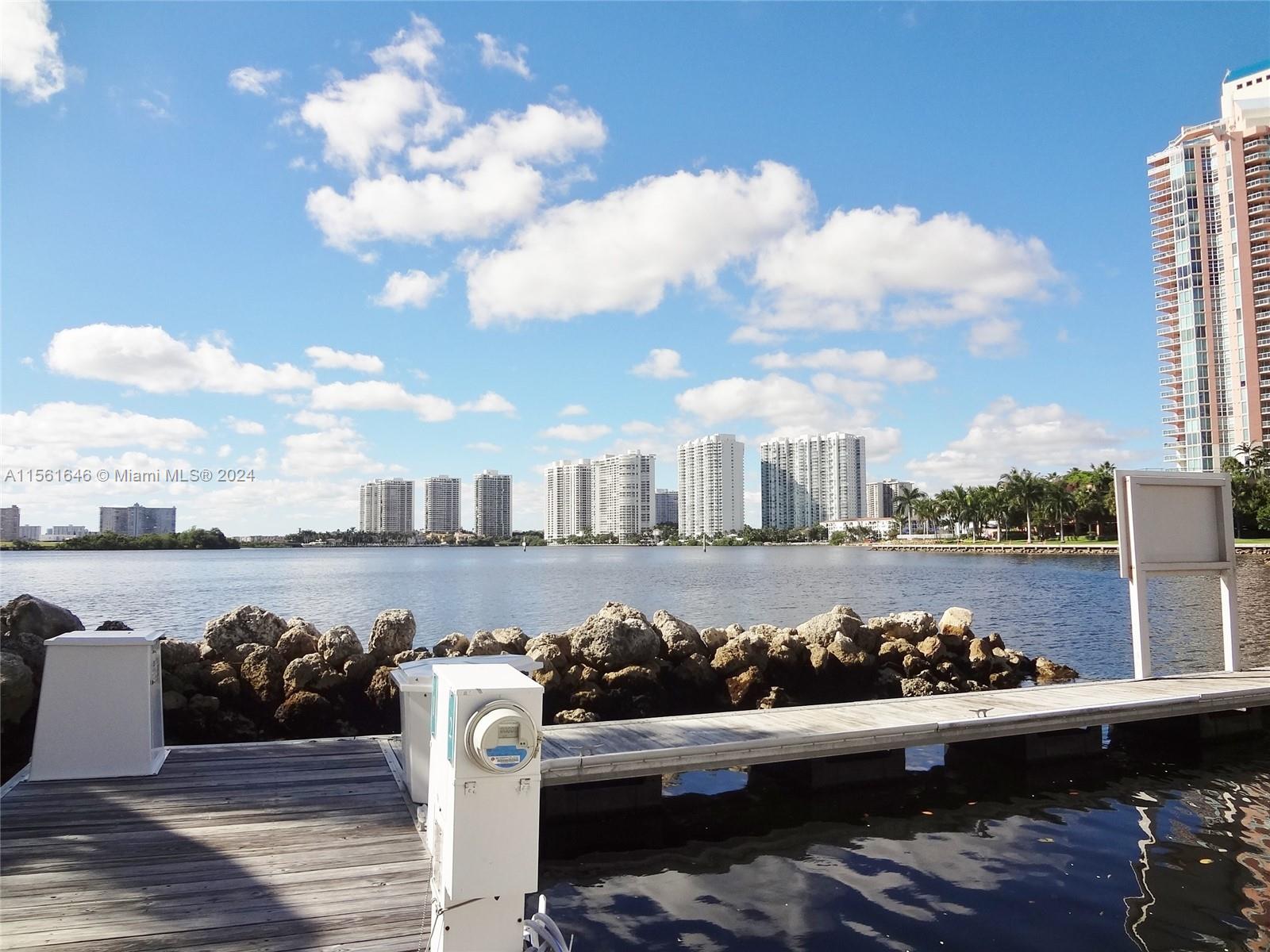 a view of a lake with a terrace