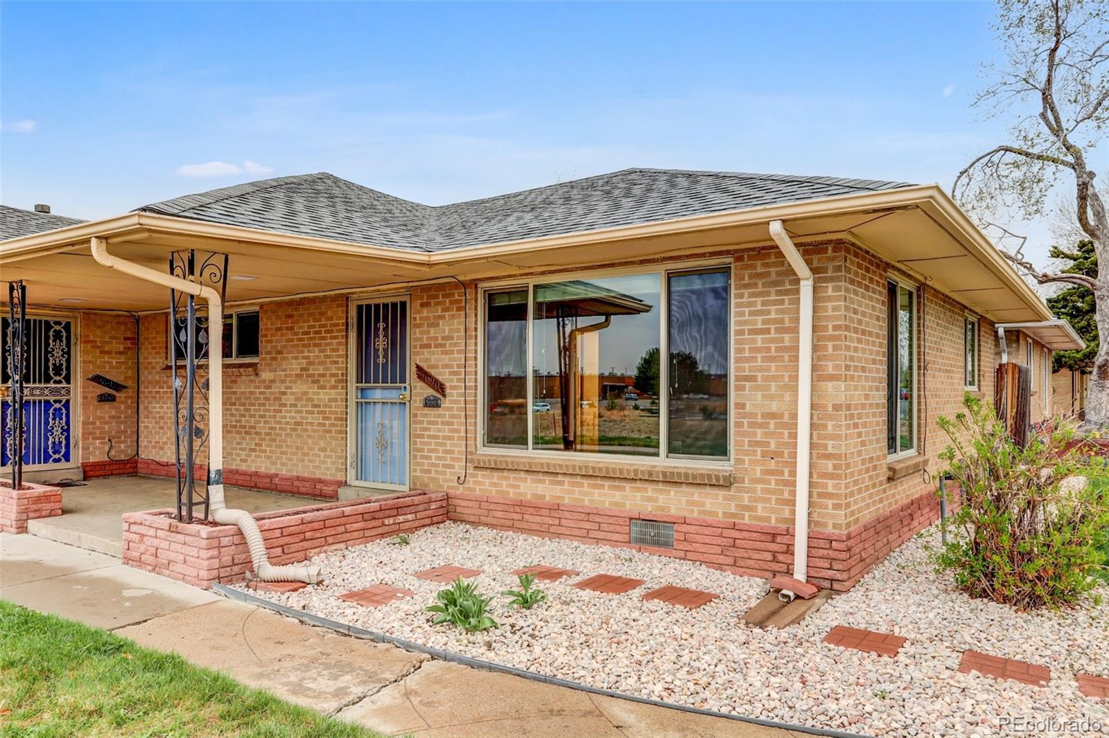 a front view of a house