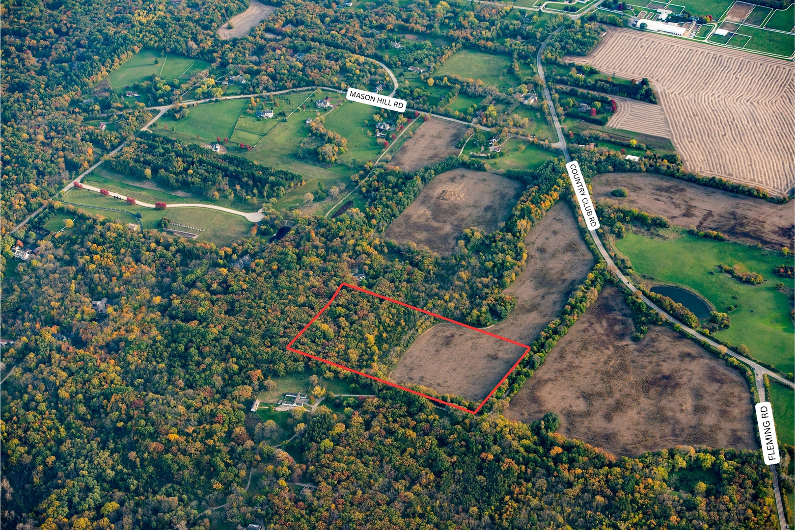 an aerial view of a house