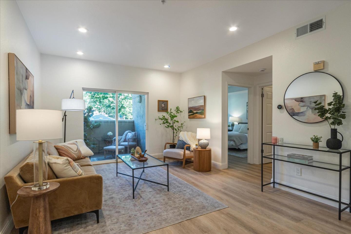 a living room with furniture