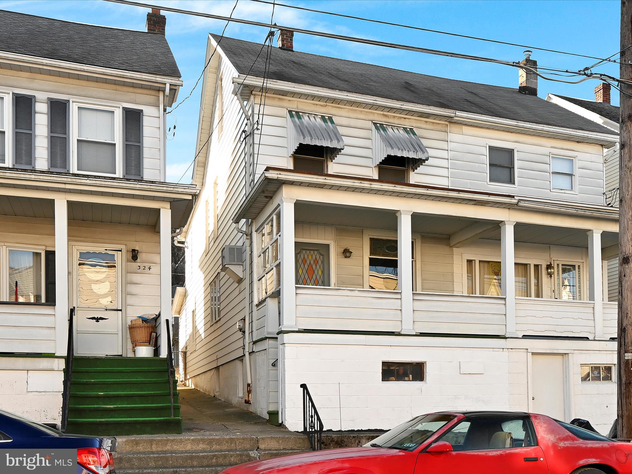 a front view of a house with a space