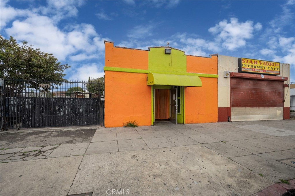 a front view of a building with entryway