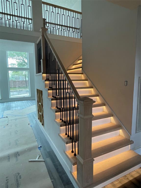 Look at those cool stairs, light switch for lights on steps.