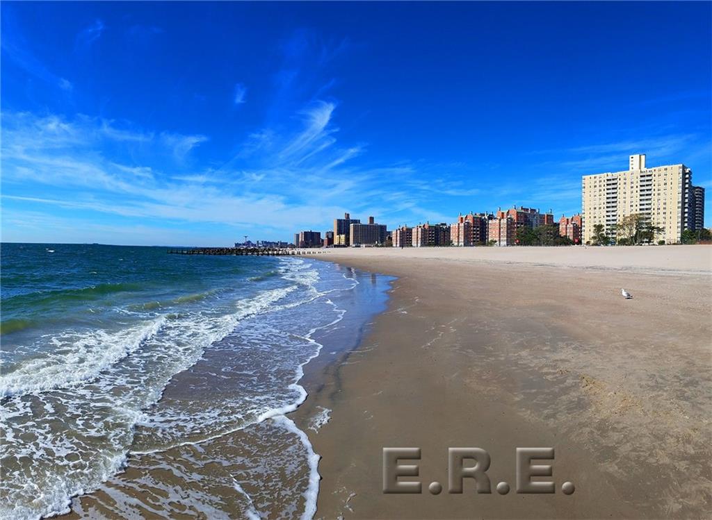 a view of a ocean with beach