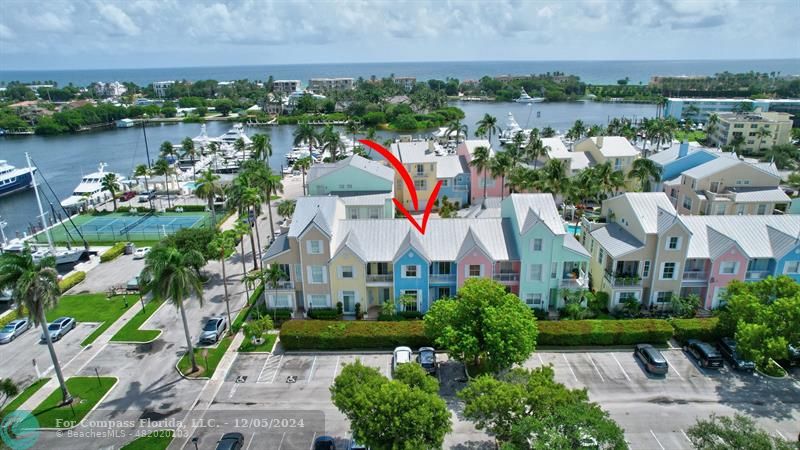 an aerial view of multiple house