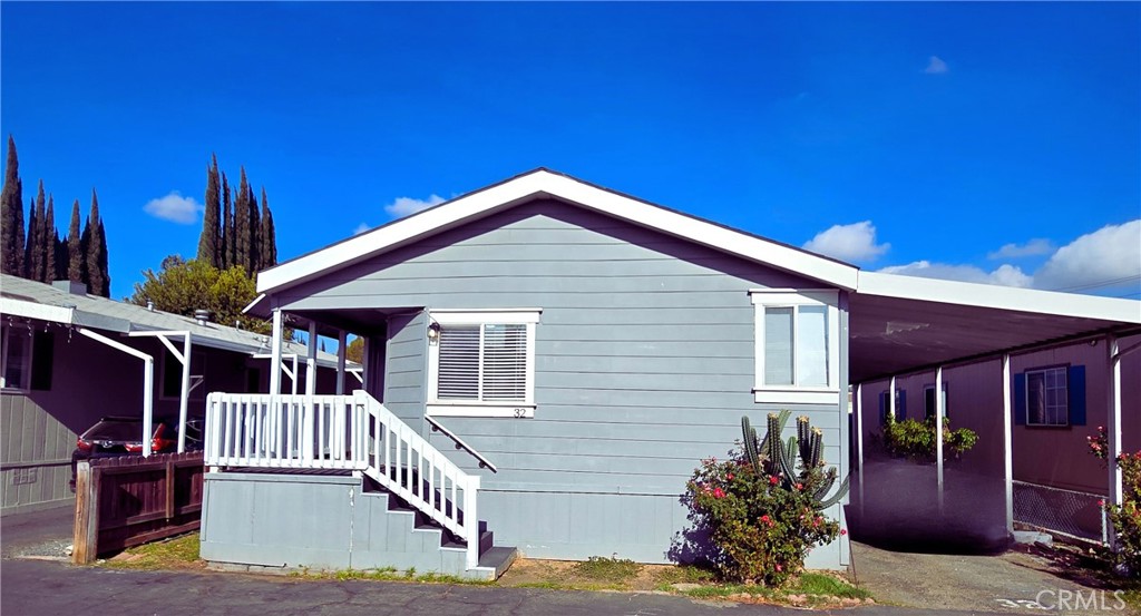 a view of a house with patio