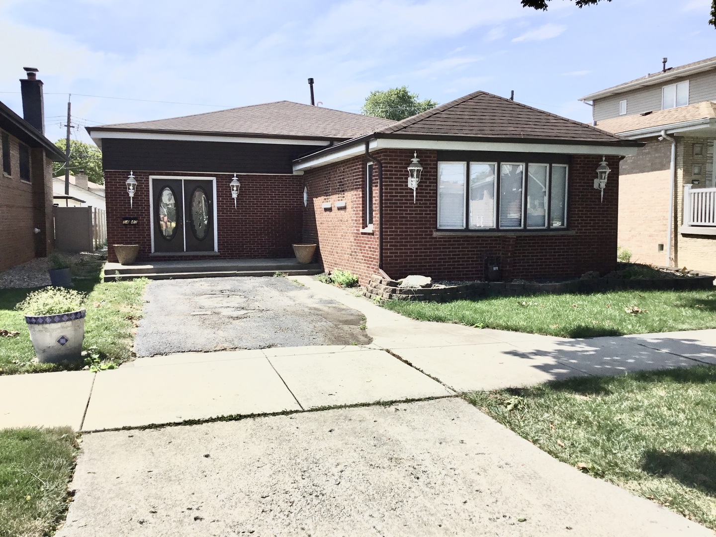 a front view of a house