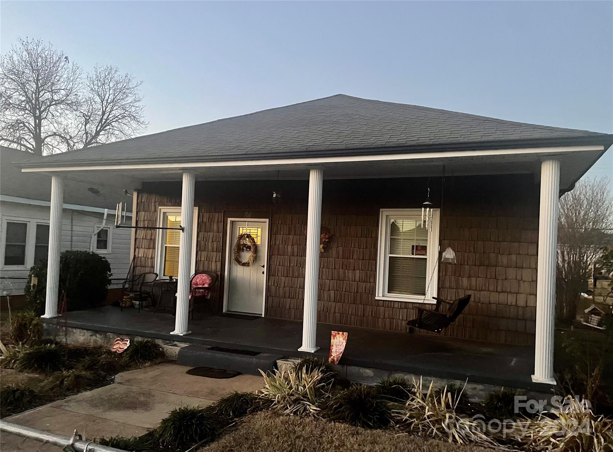 a front view of a house