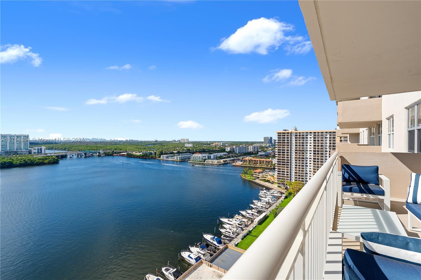 a view of a lake and a balcony