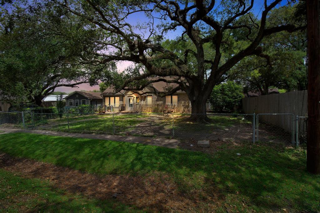 a view of backyard with green space