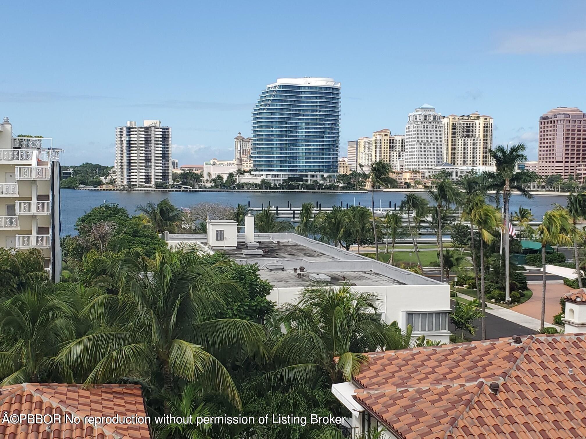 a view of a city with tall buildings