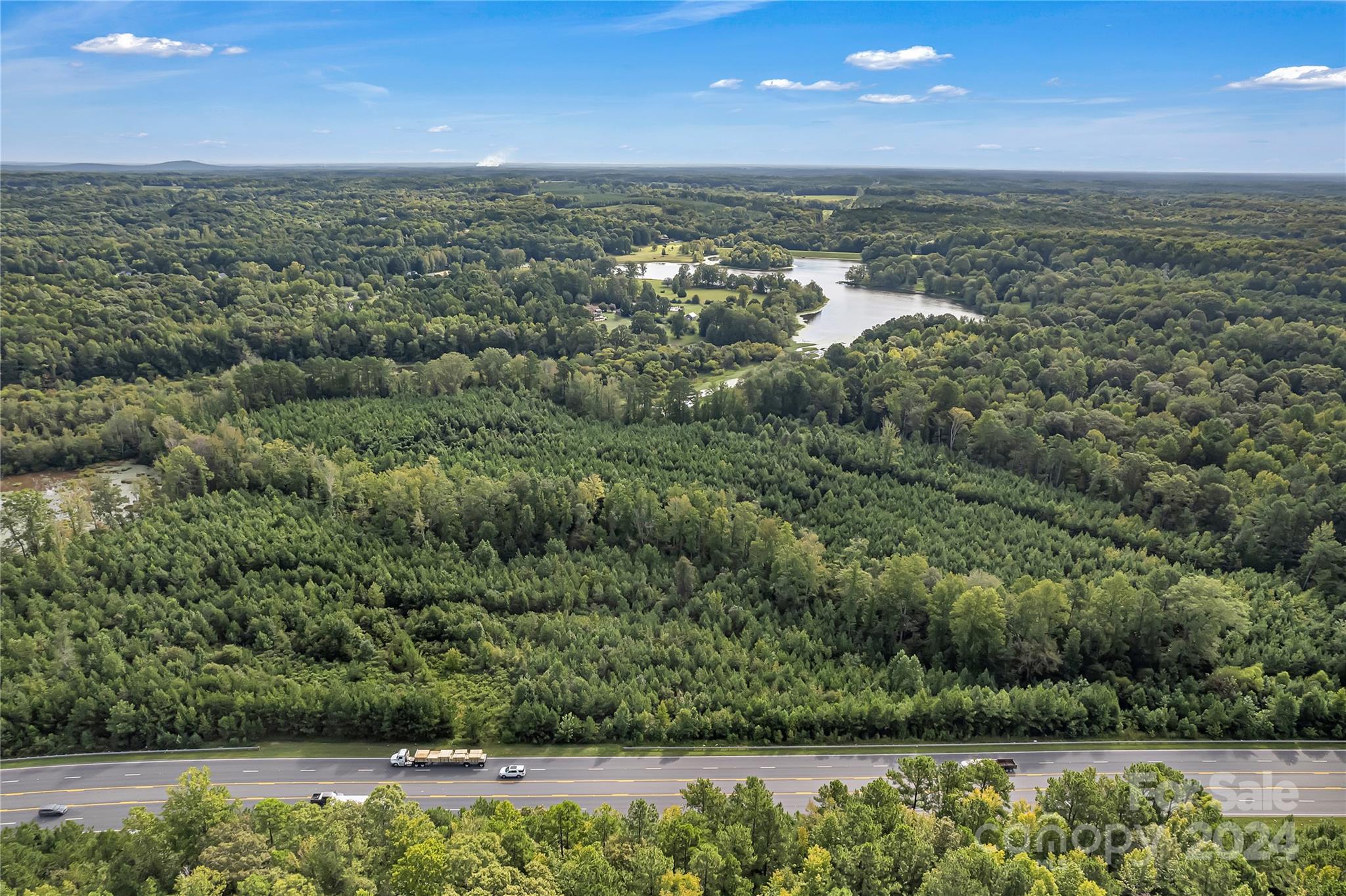 a view of a city with lots of trees