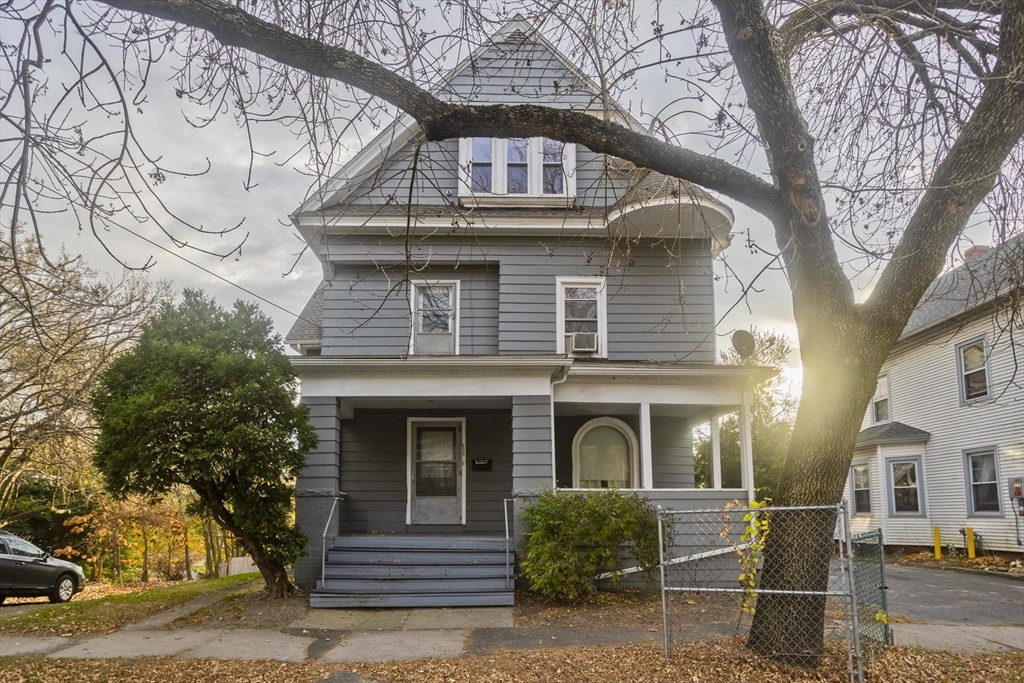 a front view of a house