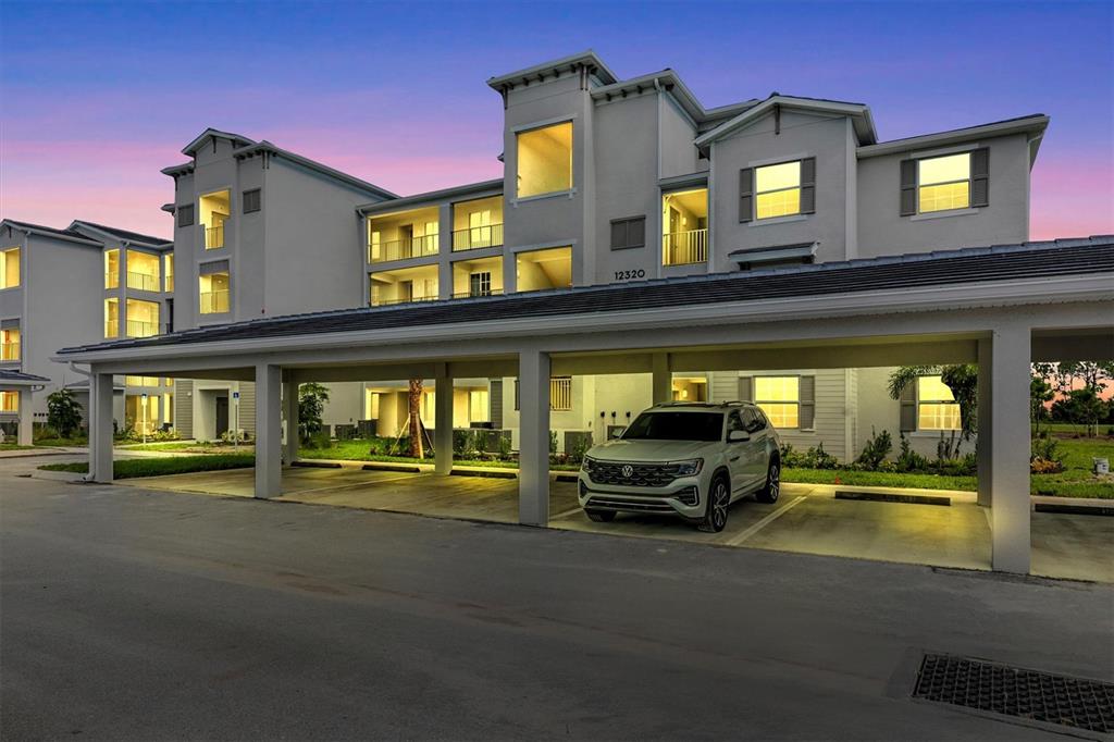 a car park view of a building