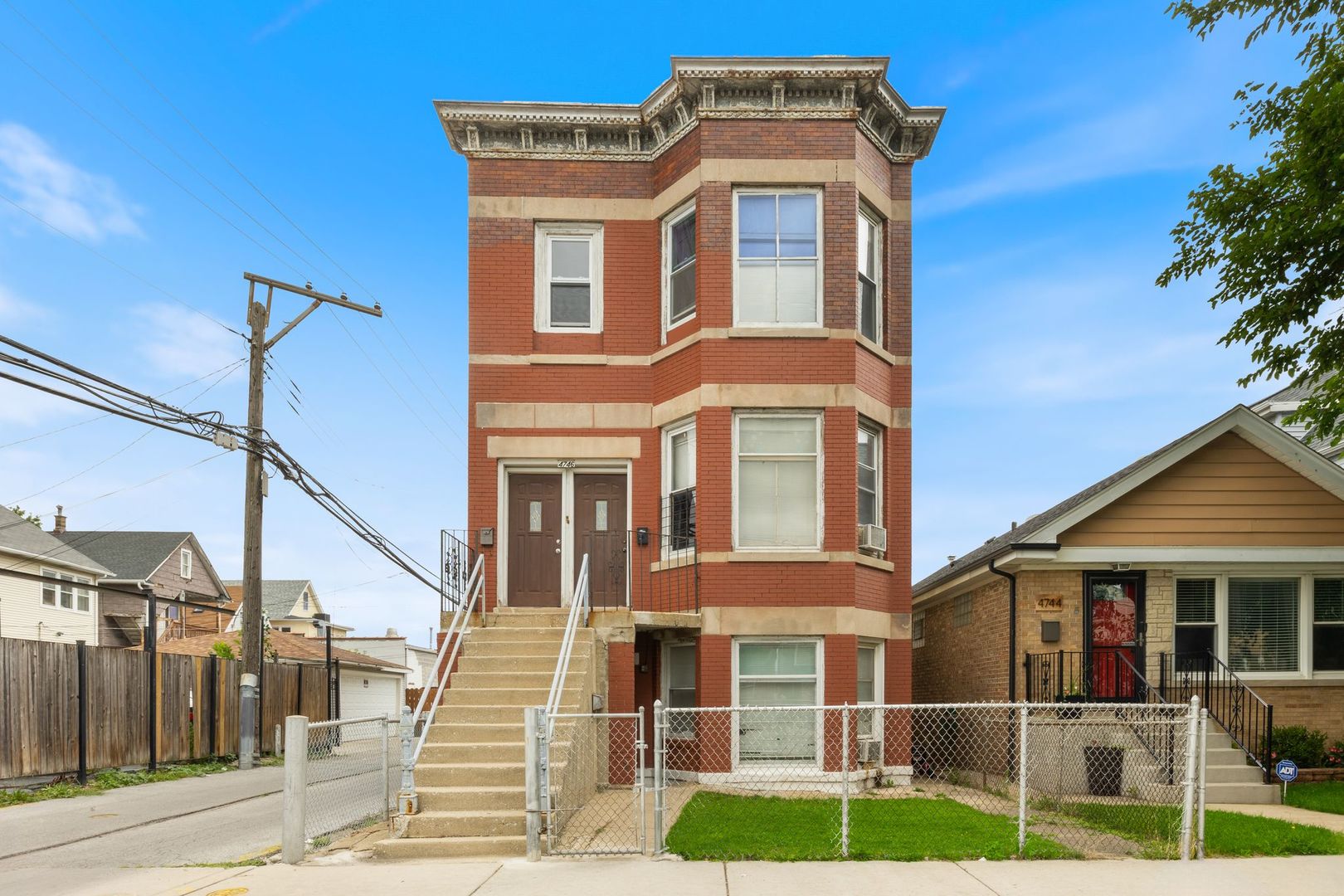 a front view of a house