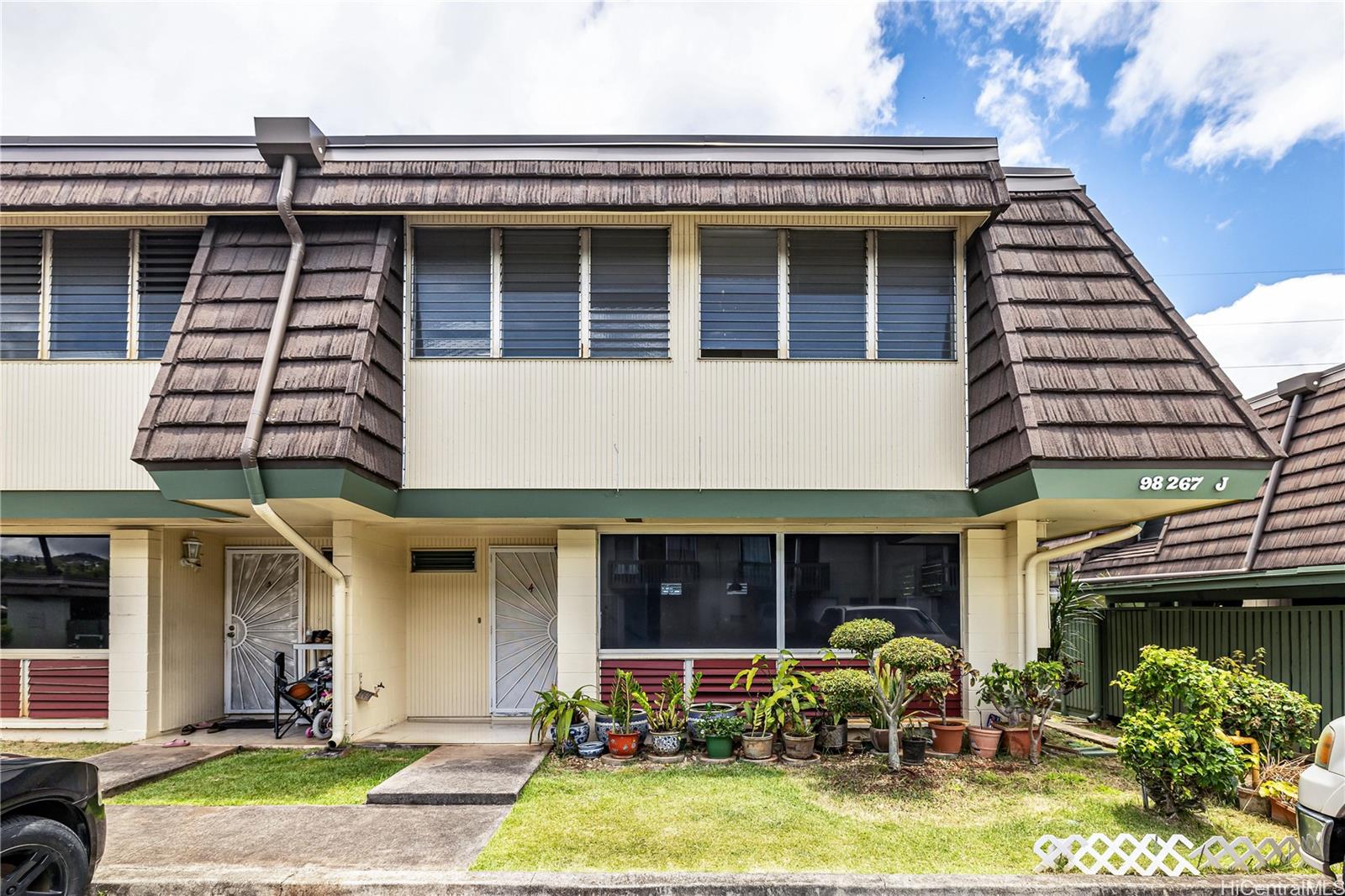 a view of a house with patio