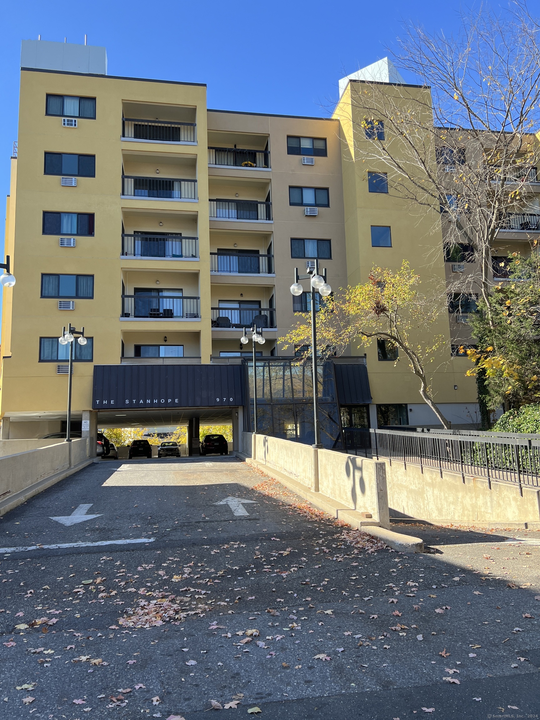 a view of a building with a outdoor space