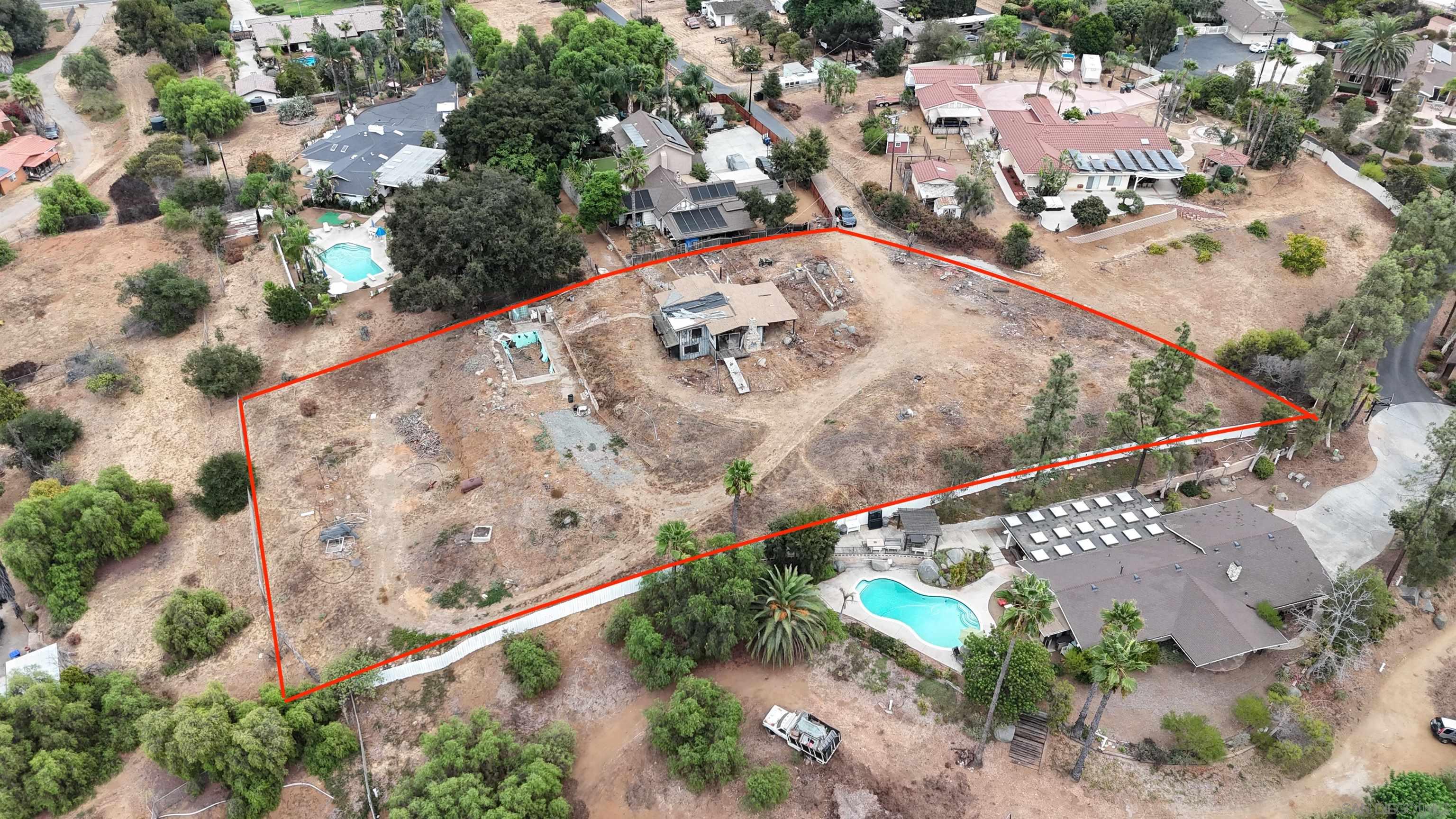 an aerial view of a house