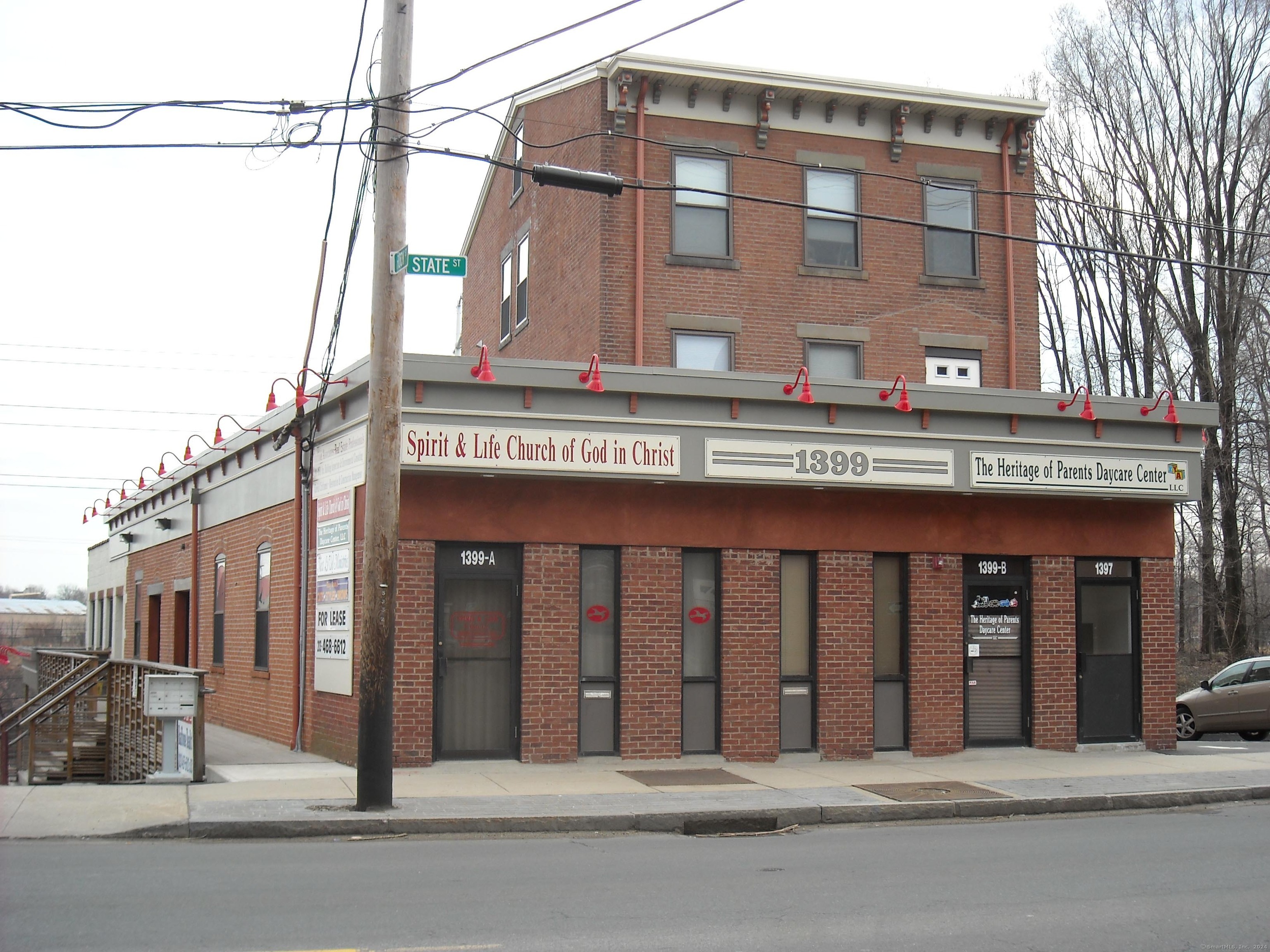 a building on the side of a street