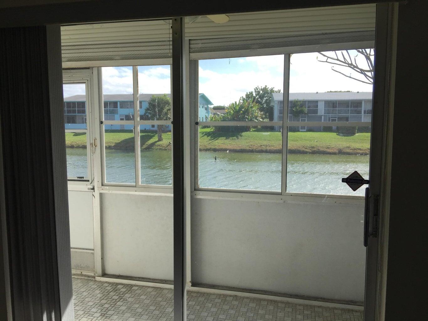 a view of a large window with an outdoor view