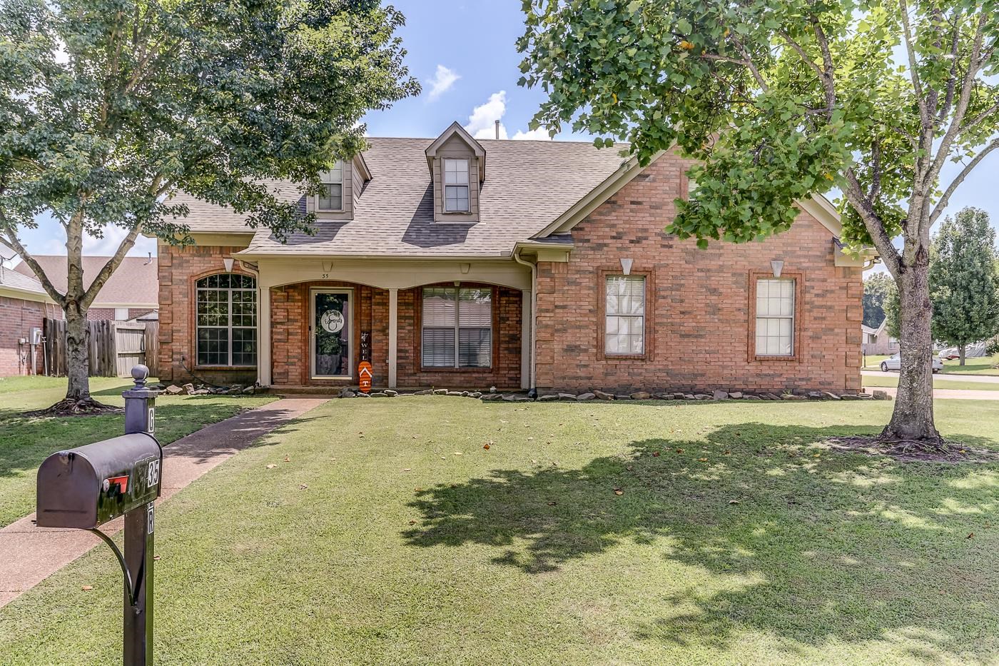 View of front of home with a front yard