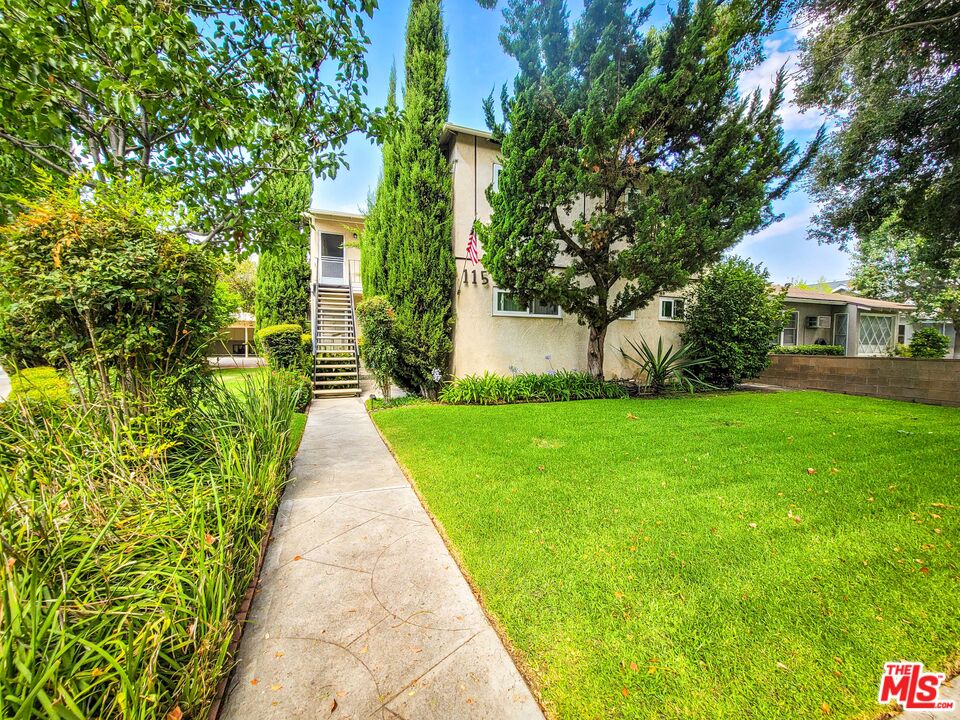 a view of a yard with plants