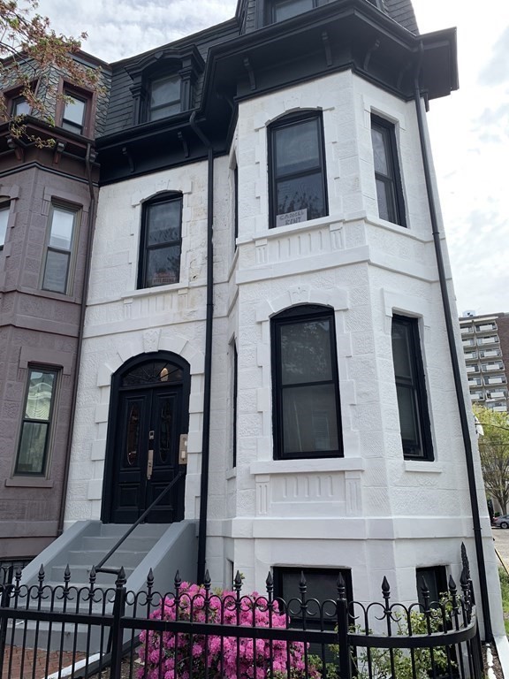 a view of a building with many windows