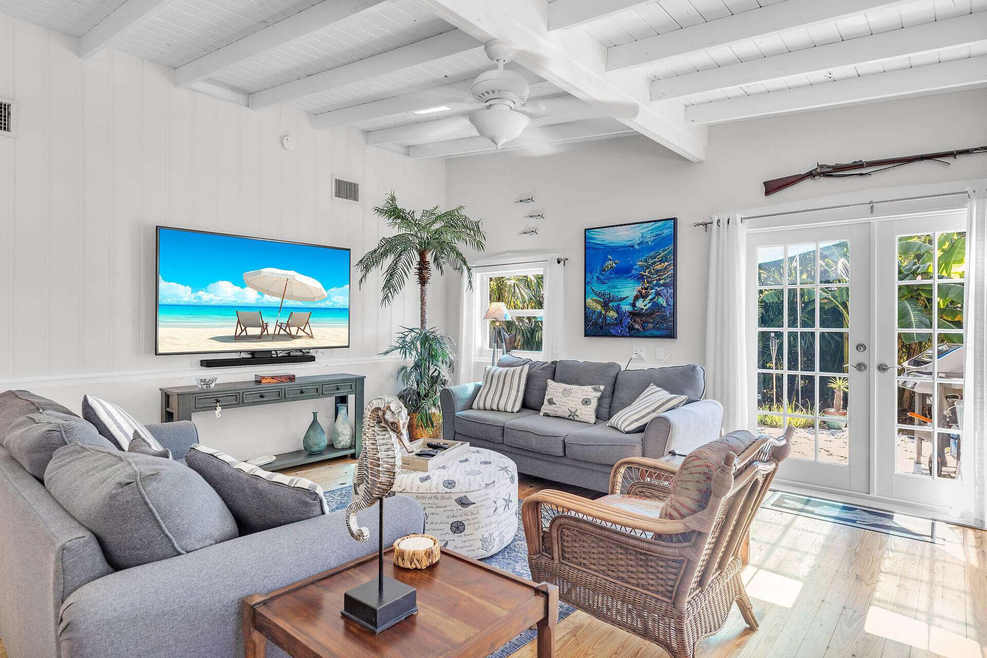 Living Area with French Doors