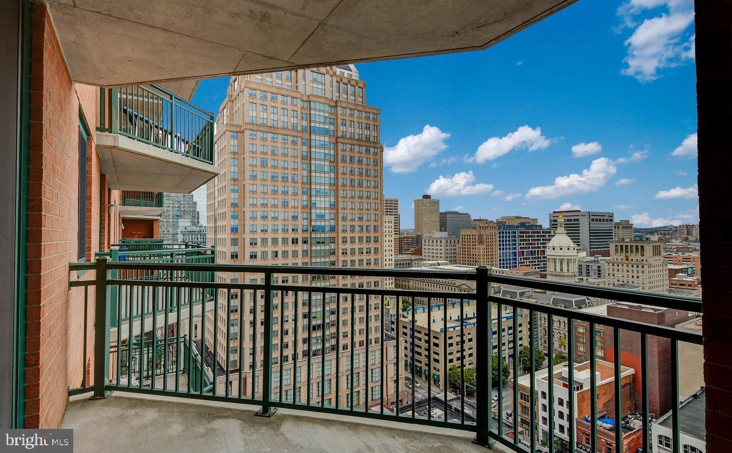 a city view from a balcony